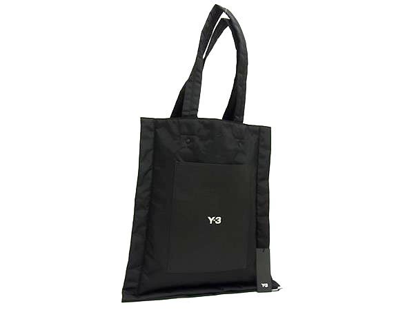 ■新品同様■ Y-3 ワイスリー LUX ナイロンキャンバス×レザー ショルダー トートバッグ 肩掛け メンズ レディース ブラック系 FM4296