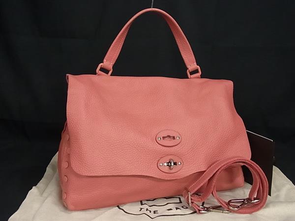 ■美品■ ZANELLATO ザネラート ポスティーナ レザー 2WAY ハンドバッグ ショルダー 肩掛けかばん レディース ピンク系 FM4486