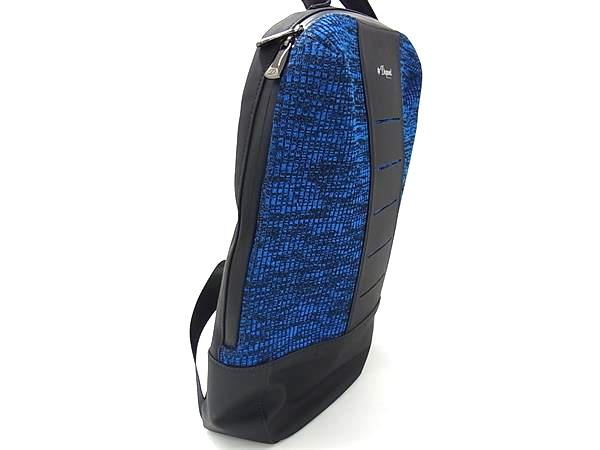 ■極美品■ S.T.Dupont エス･テー･デュポン キャンバス×ラバー リュックサック バックパック デイパック メンズ ブルー系 FM6220