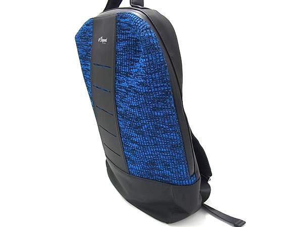 ■極美品■ S.T.Dupont エス･テー･デュポン キャンバス×ラバー リュックサック バックパック デイパック メンズ ブルー系 FM6220