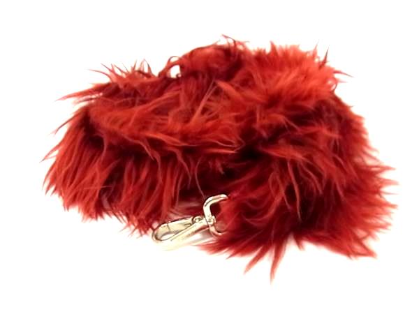 ■新品■未使用■ FENDI フェンディ ストラップユー ファー×レザー バッグ用 ショルダーストラップ 肩掛け レッド系 FM6691 25,320円