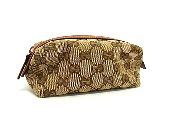 ■新品■未使用■ GUCCI グッチ 29596 205027 GG柄 GGキャンバス×レザー マルチポーチ マルチケース 小物入れ ブラウン系 FM8393