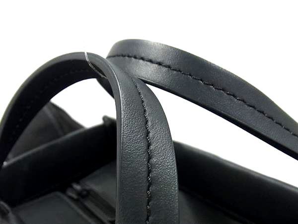 ■極美品■ Off-White オフホワイト レザー 2WAY ハンドバッグ トートバッグ ショルダー 斜め掛け レディース ブラック系 FN1665_3