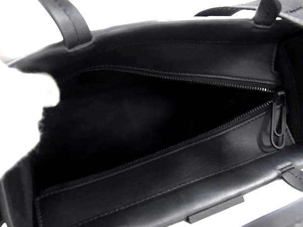 ■極美品■ Off-White オフホワイト レザー 2WAY ハンドバッグ トートバッグ ショルダー 斜め掛け レディース ブラック系 FN1665_7