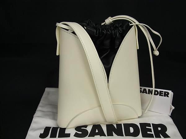 ■極美品■ JIL SANDER ジルサンダー レザー ショルダーバッグ クロスボディ レディース アイボリー系 FN1684