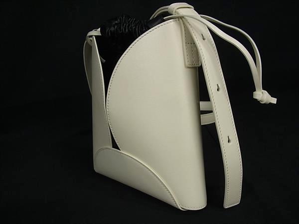 ■極美品■ JIL SANDER ジルサンダー レザー ショルダーバッグ クロスボディ レディース アイボリー系 FN1684 □極美品□ JIL SANDER ジルサンダー レザー ショルダーバッグ クロス
