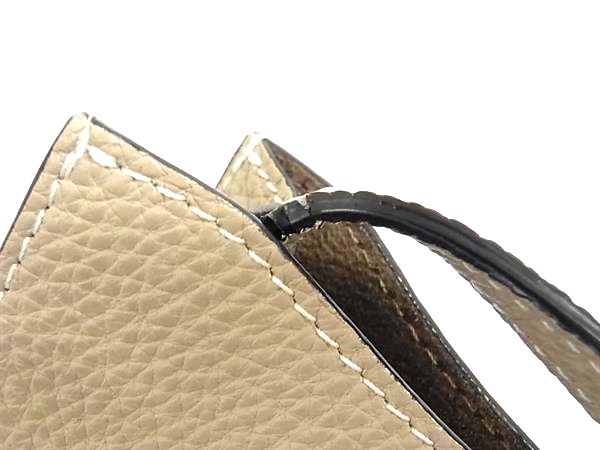 ■極美品■ BONAVENTURA ボナベンチュラ レザー ワンショルダーバッグ クロスボディ ポシェット 斜め掛け グレージュ系 FN2978_9