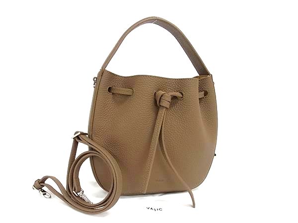■新品同様■ VASIC ヴァジック ウード レザー 2WAY ワンハンドル クロスボディ ショルダー ハンドバッグ ブラウン系 FN2981
