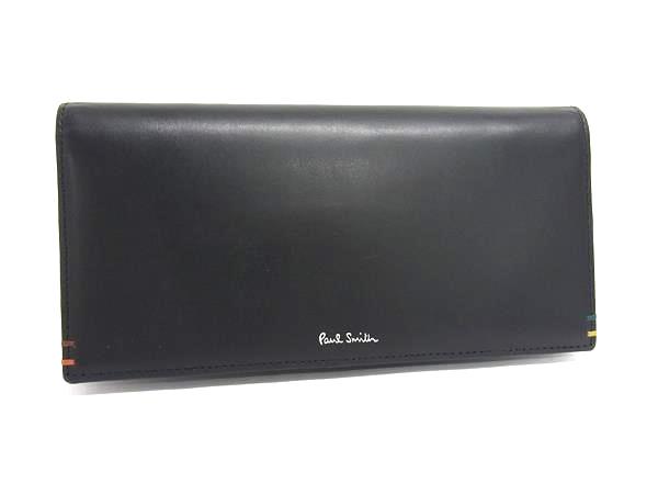 ■新品■未使用■ Paul Smith ポールスミス レザー 二つ折り 長財布 ウォレット 札入れ 小銭入れ ブラック系 FN3930