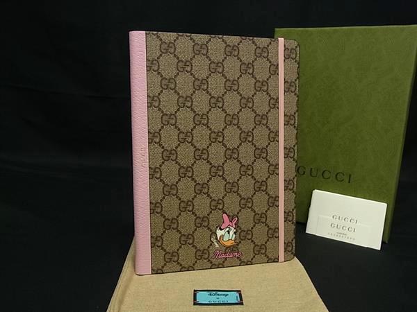 ■新品■未使用■ GUCCI グッチ ディズニーコラボ デイジー GG柄 PVC×レザー ノートブック 手帳 ブラウン系×ピンク系 FN4934 15,170円