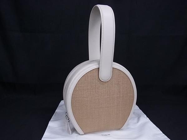■新品■未使用■ VASIC ヴァジック ラフィア×レザー ワンハンドル ハンドバッグ レディース ブラウン系×アイボリー系 FN5549