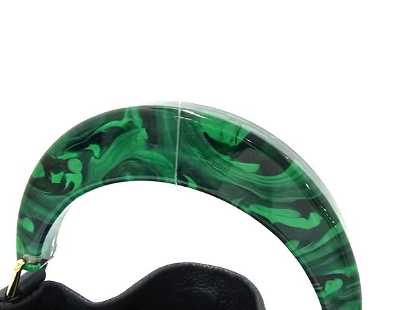 ■新品同様■ MARNI マルニ ヴェニス レザー 2WAY ワンハンドル ハンドバッグ ショルダー 斜め掛け ブラック系×グリーン系 FN5820 □新品同様□ MARNI マルニ ヴェニス レザー 2WAY ワンハンドル