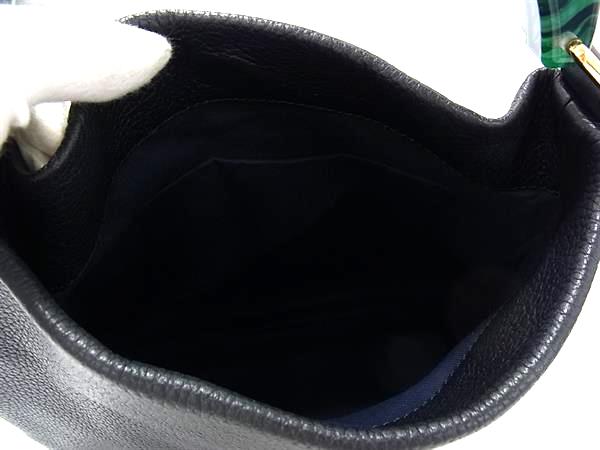 ■新品同様■ MARNI マルニ ヴェニス レザー 2WAY ワンハンドル ハンドバッグ ショルダー 斜め掛け ブラック系×グリーン系 FN5820_4