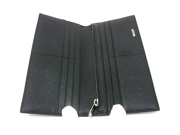 ■新品同様■ BALLY バリー レザー 二つ折り 財布 ウォレット 札入れ 小銭入れ メンズ ブラック系 FN7657_2