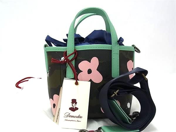 ■新品同様■ Demodee デモデ×GENTIL BANDIT ジャンティバンティ PVC 2WAY ハンドバッグ ポシェット レディース グリーン系 FN8619