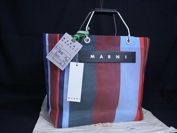 ■新品■未使用■ MARNI マルニ マーケット フラワーカフェ ナイロン ハンドバッグ トート レディース マルチカラー FN8624
