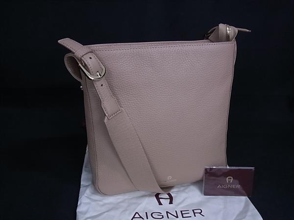 ■新品■未使用■ AIGNER アイグナー レザー ショルダーバッグ クロスボディ 肩掛けかばん レディース ベージュ系 FN8629
