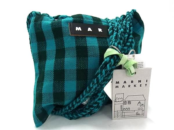 ■新品■未使用■ MARNI マルニ マーケット ハンモック ウール ショルダーバッグ 肩掛けかばん レディース グリーン系 FN8635