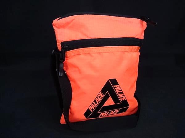 ■新品■未使用■ PALACE パレス FLAT SACK フラットサック ナイロン クロスボディ ショルダーバッグ オレンジ系×ブラック系 FN8828