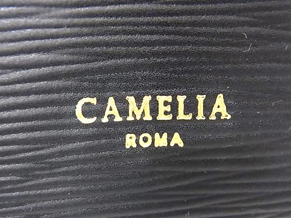 ■新品同様■ CAMELIA ROMA カメリアローマ レザー 2WAY ハンドバッグ ショルダー レディース ブラック系 FP2520_9