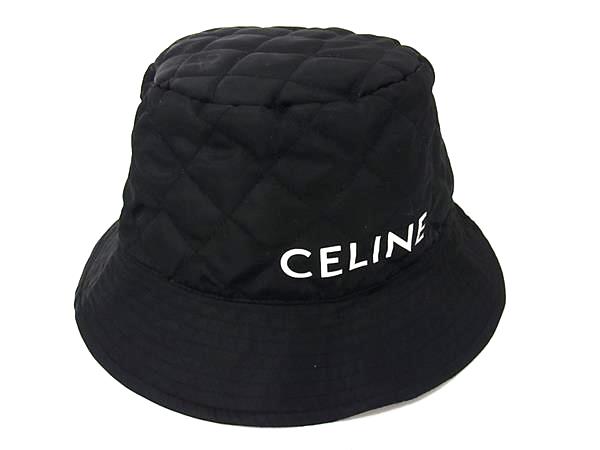 ■美品■ CELINE セリーヌ ナイロン100% バケットハット 帽子 表記サイズ L メンズ レディース ブラック系 FP3788