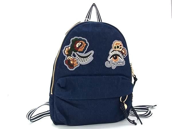 ■新品同様■ SeeByChloe シーバイクロエ ANDY デニム 刺繍 リュックサック バックパック デイパック ネイビー系 FP4758