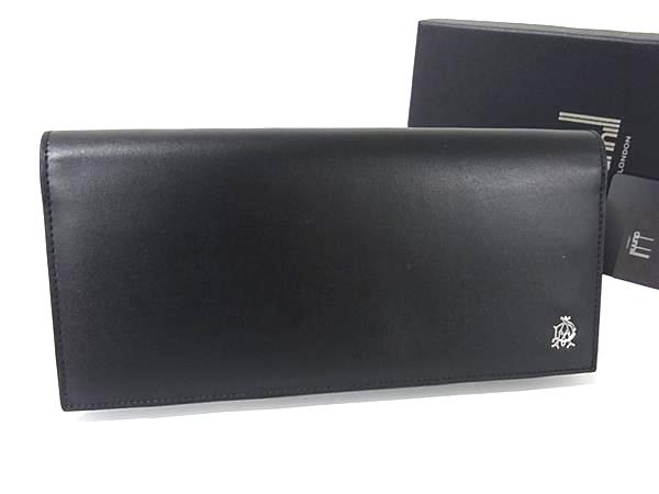 ■新品■未使用■ dunhill ダンヒル L2R310A ウェセックス レザー 二つ折り 長財布 ウォレット 札入れ 小銭入れ ブラック系 FP4834