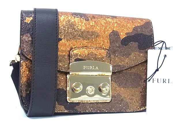■新品同様■ FURLA フルラ メトロポリス レザー ショルダーバッグ 肩掛けかばん レディース ブラウン系 FP5532