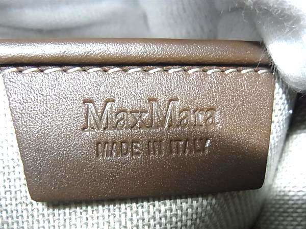 ■極美品■ Max Mara マックスマーラ ストロー×レザー 2WAY ハンドバッグ ショルダー クロスボディ レディース ブラウン系 FP5817_8
