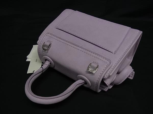 ■新品同様■ VASIC ヴァジック ビー ミニミニ スエード×レザー 2WAY ハンドバッグ ショルダー クロスボディ パープル系 FP5860_4