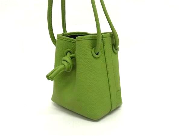 ■極美品■ VASIC ヴァジック ボンド ミニミニ レザー ハンドバッグ ショルダーバッグ 肩掛け レディース グリーン系 FP5878_2