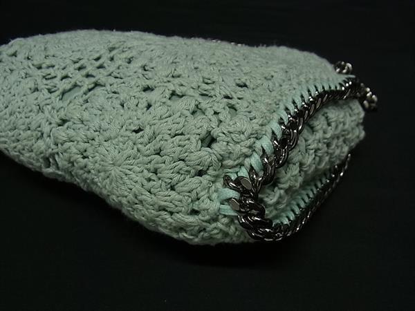■美品■ STELLA McCARTNEY ステラ マッカートニー  ファラベラ コットン クロシェ ショルダーバッグ ライトブルー系 FP5925_6