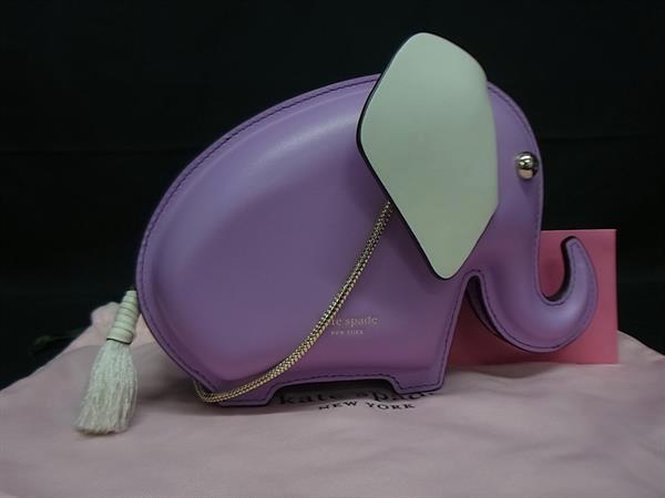 ■新品■未使用■ kate spade ケイトスペード  PXRUB056 レザー エレファント 象 ショルダーバッグ クロスボディ パープル系 FP5938