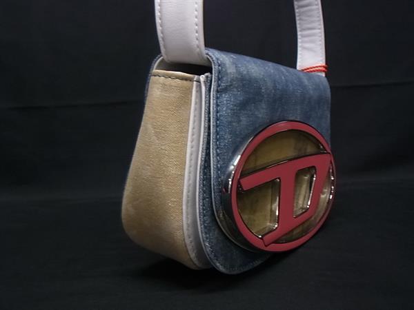 ■新品■未使用■ DIESEL ディーゼル デニム×レザー 2WAY ハンドバッグ ショルダー クロスボディ ブルー系×ピンク系 FP5940_1