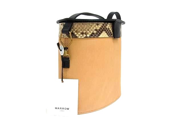 □新品同様□ MARROW マロウ SLIDE レザー×パイソン ショルダーバッグ 