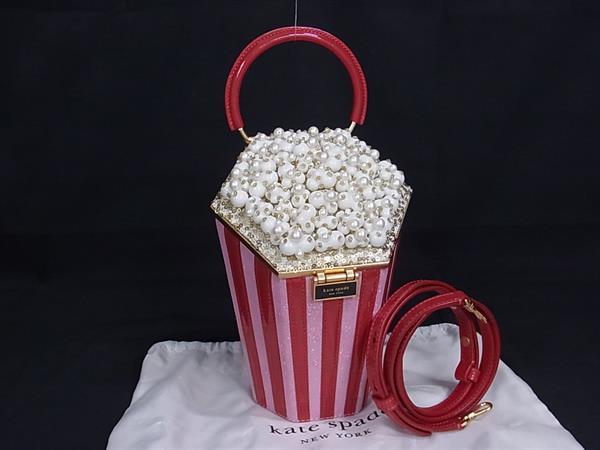 ■新品■未使用■ kate spade ケイトスペード ワッツ ポッピング エンベリッシュド 3D レザー 2WAY ハンドバッグ ショルダー  FP5951