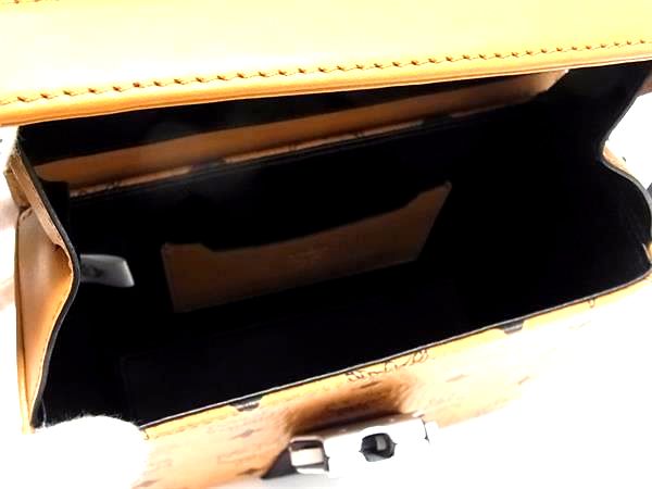 ■新品同様■ MCM エムシーエム モノグラム ヴィセトス柄 レザー スタッズ ショルダーバッグ 斜め掛け 肩掛け ブラウン系 FP7226_7