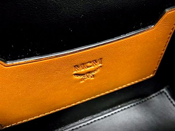 ■新品同様■ MCM エムシーエム モノグラム ヴィセトス柄 レザー スタッズ ショルダーバッグ 斜め掛け 肩掛け ブラウン系 FP7226_8