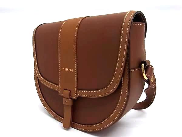 ■極美品■ PARIS/64 パリ シックスティフォー Windsor Taupe レザー ショルダーバッグ 斜め掛け レディース ブラウン系 FP7257_2