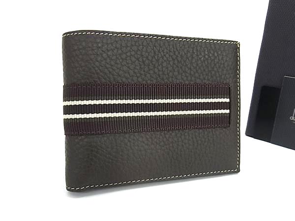 ■極美品■ dunhill ダンヒル レザー×キャンバス 二つ折り 財布 ウォレット 小銭入れ 札入れ カード入れ メンズ ブラウン系 FP9160