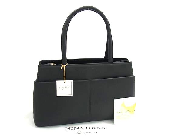 ■新品■未使用■ NINA RICCI ニナリッチ レザー ハンドバッグ トートバッグ レディース ブラック系 FQ4526
