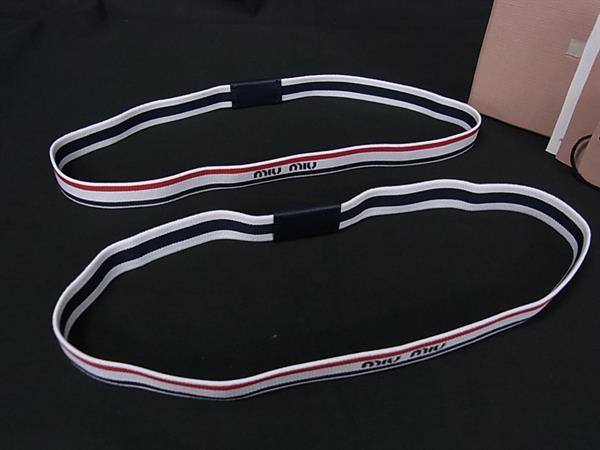 ■新品■未使用■ miumiu ミュウミュウ 5XD051 ヘアバンド ヘアアクセサリー レディース 2本セット ホワイト系 FR1666