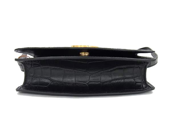 ■新品■未使用■ STELLA McCARTNEY ステラ マッカートニー クロコダイル型押しレザー ショルダーバッグ ブラック系 FR1769_5
