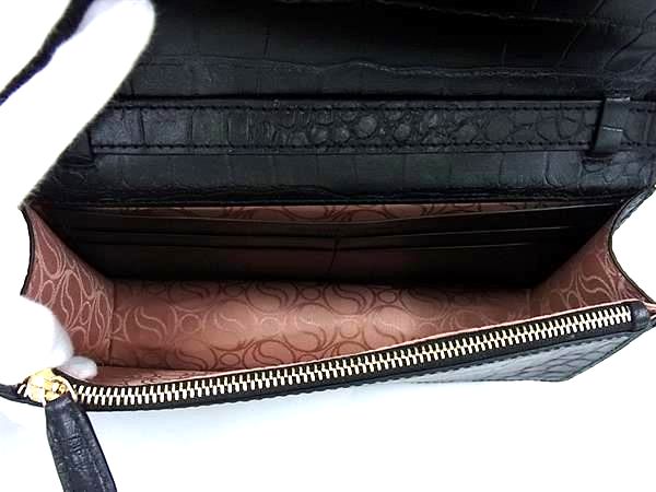 ■新品■未使用■ STELLA McCARTNEY ステラ マッカートニー クロコダイル型押しレザー ショルダーバッグ ブラック系 FR1769_7