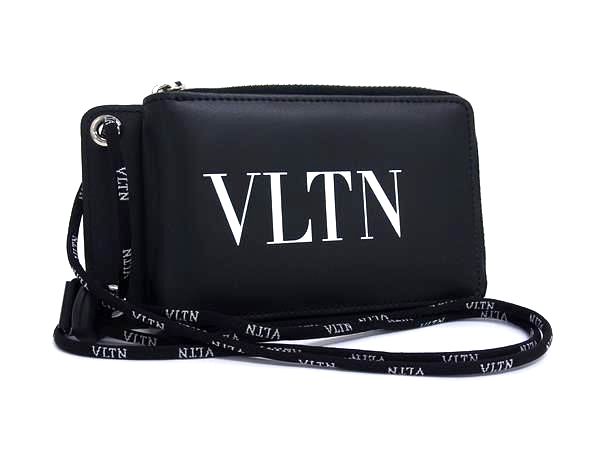 ■新品同様■ VALENTINO GARAVANI ヴァレンティノ ガラヴァーニ レザー  ショルダーウォレット 財布 小銭入れ ブラック系 FR1792