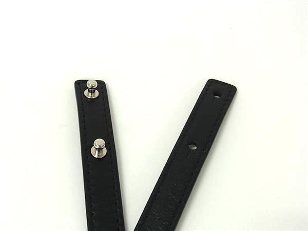 ■美品■ GIVENCHY ジバンシィ レザーシルバー金具  ベルト レディース メンズ ブラック系 FR2113_2