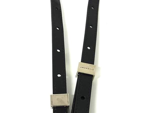 ■美品■ GIVENCHY ジバンシィ レザーシルバー金具  ベルト レディース メンズ ブラック系 FR2113_3