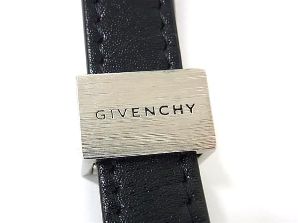 ■美品■ GIVENCHY ジバンシィ レザーシルバー金具  ベルト レディース メンズ ブラック系 FR2113_4