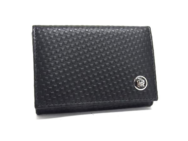 ■極美品■ dunhill ダンヒル マイクロディーエイト レザー カードケース カード入れ 名刺入れ メンズ ブラック系 FR4289