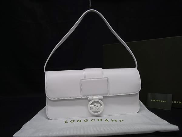 ■新品■未使用■ LONGCHAMP ロンシャン ボックストロット レザー ワンショルダー トートバッグ 肩掛けかばん ホワイト系 FR4946